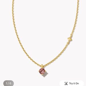 Kendra Scott Maisie 18k Gold Vermeil Pendant Necklace in Pink Tourmaline